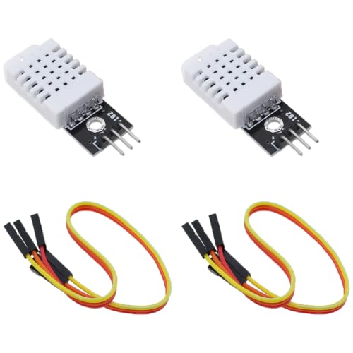 Heyous 2PCS DHT22 Digital Temperature and Humidity Sensor Module with Cable Suitable for Automatic Control Systems Domestic Appliances Weather Stations