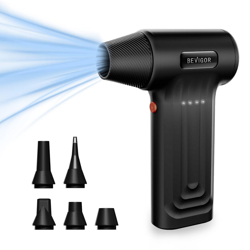Compressed Air Duster - 8400 mAh Rechargeable Cordless Air Duster | 30 Min Lasting Turbo Fan, 110K RPM Brushless Motor, Rechargeable Dust Blower with 4-Speed, for PC Computer Keyboard, HF99