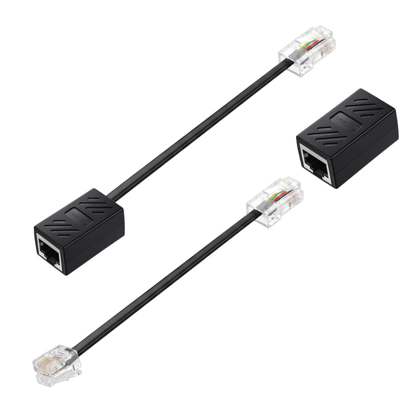 RJ11 to RJ45 Adapter Phone Jack to Ethernet Cable Adapter | RJ45 8P8C Female to RJ11 6P4C Male, for Landline Telephone Service