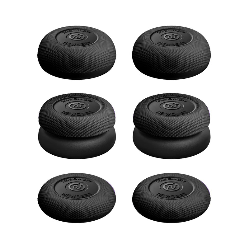 Thumb Grips for PS5/PS4 Controllers | 3 Height Options for Enhanced Precision & Control, Anti-Slip Silicone Caps, Compatible with PS5/PS4 Controllers, Black, 6PCS