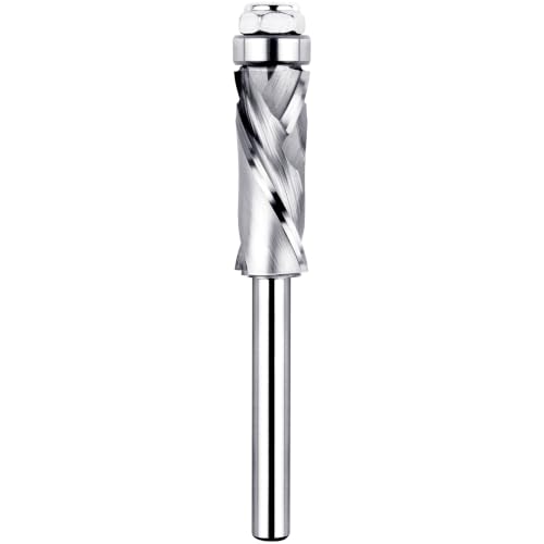 Extra-Long Bottom Bearing Spiral Flush Trim Router Bit 1/4" Shank
