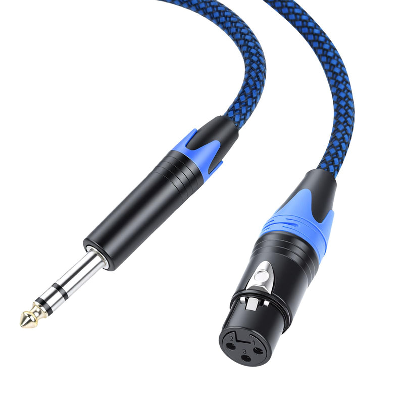 OTraki Balanced Audio Cord 6.35mm (1/4") TRS to 3-Pin XLR Cable 5.9ft | 2 Pack Microphone Cables Nylon Braided 3-Pin XLR Female to 6.35mm 1/4" TRS Audio Cord for Dynamic Microphones Blue 6ft