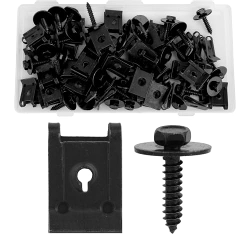 80pcs M4.2 Universal Fender Liner Screw U Nut Kit, Screws Clips Kit 80