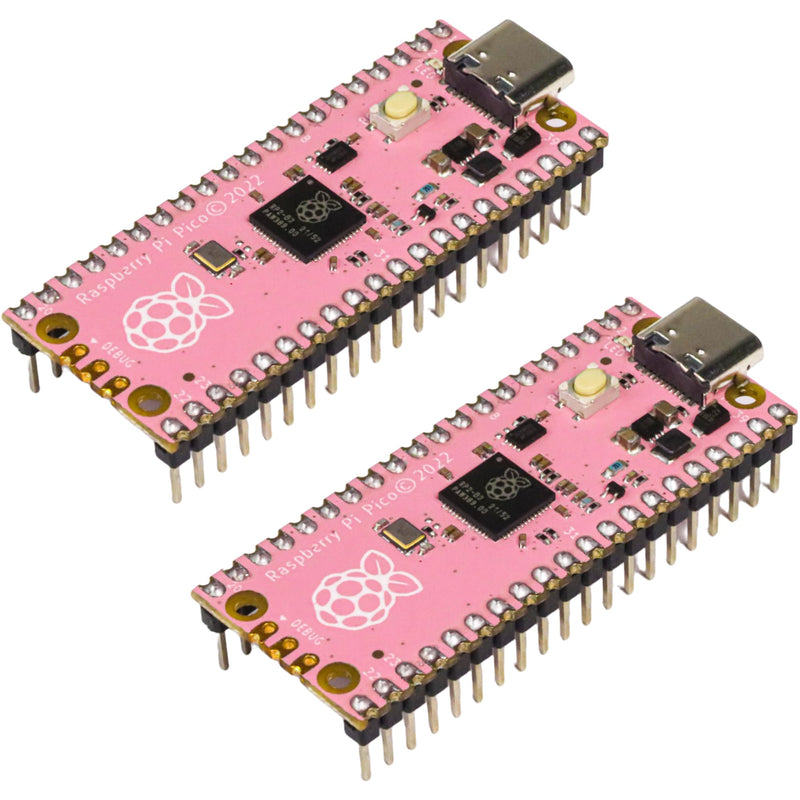 2-Pack USB-C Pi Pico Board, RP2040 Microcontroller | Pre-soldered with Headers, ENIG Finish, 100% Compatible with Raspberry Pi Pico
