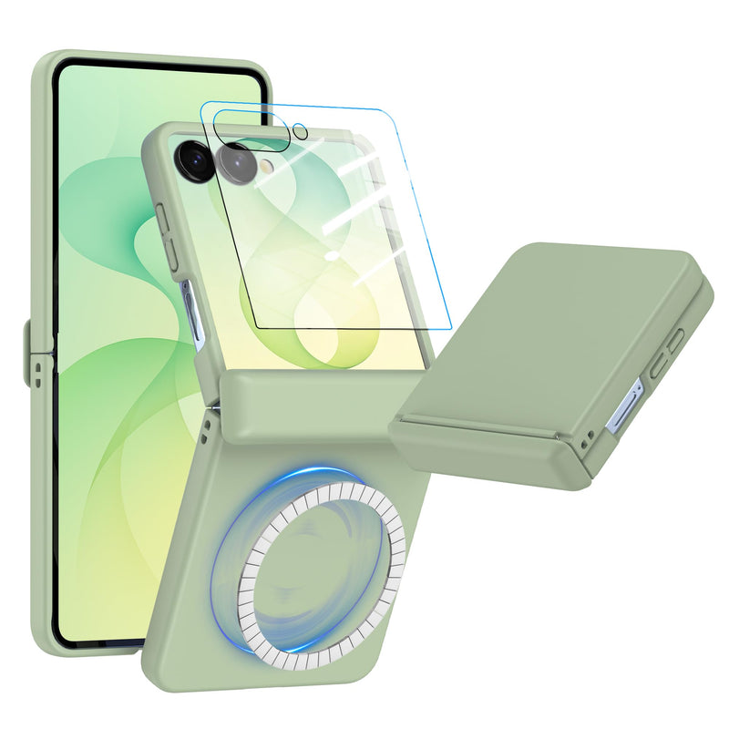 Designed for Samsung Galaxy Z Flip 8 Case Magnetic Hinge Protection Green | [Compatible with MagSafe] with Screen Protector Hard PC Protective Cover for Women,Men