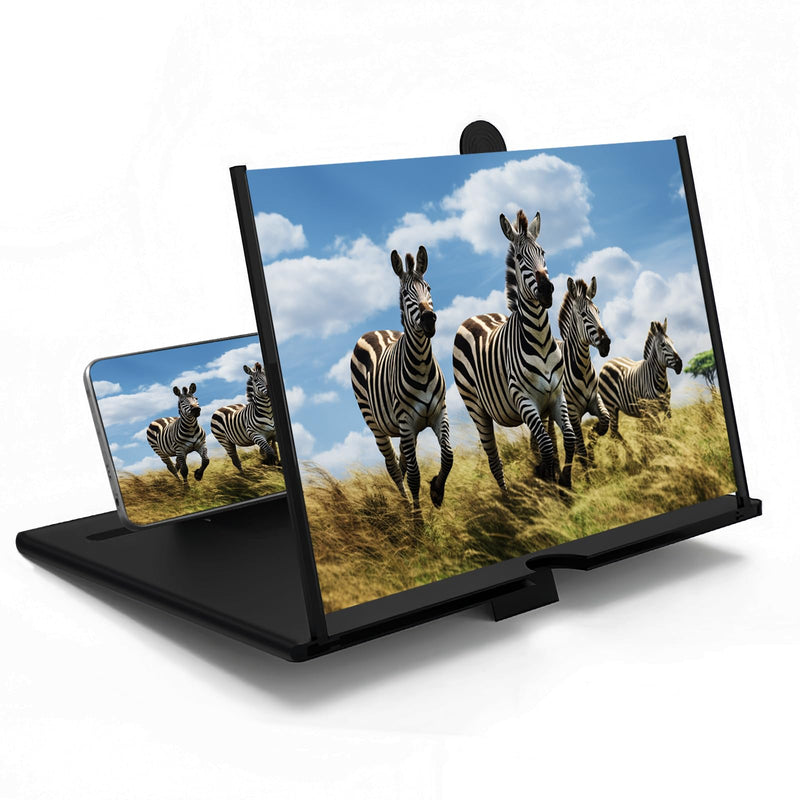 10" 3D HD Phone Screen Magnifier with Pull-Out Stand Design,Movies Screen Magnifier Gaming Screen Magnifier for Elderly/Kids（White