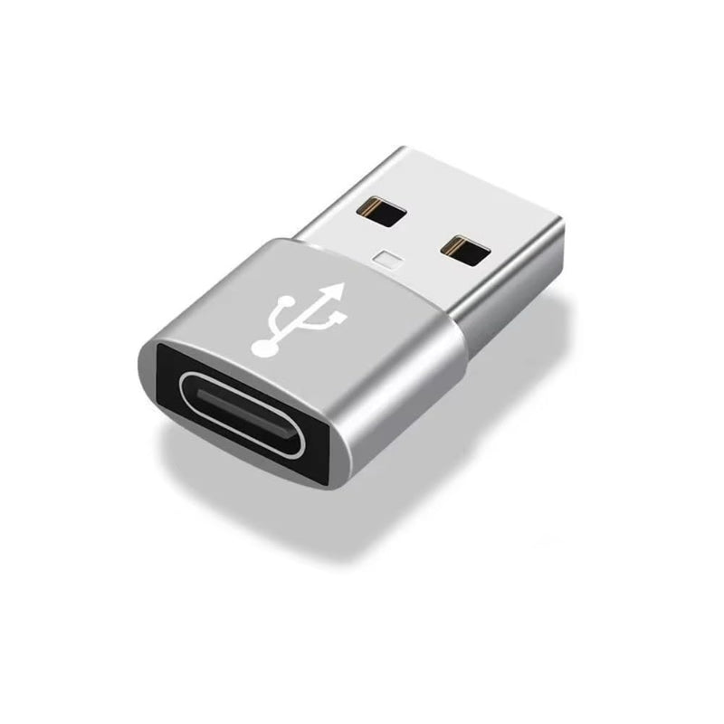 USB C Female to USB Male Adapter Type C to USB A Charger Cable Converter,Compatible with iPhone Samsung Galaxy Pixel (Silver) Silver