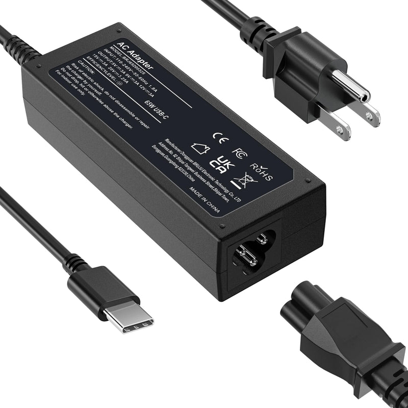 QFA 65W USB C Chromebook Charger | Compatible with HP chromebook Lenovo Dell Acer Asus Samsung Google Laptop Type C Power AC Adapter Computer Charger