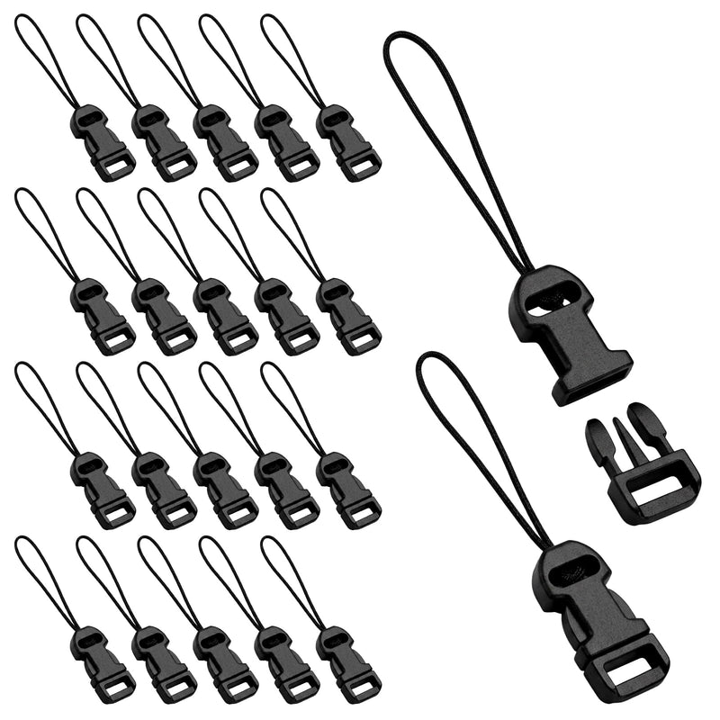20Pcs Quick Release Camera Strap, Black QD Loops Connector Adapter Camera Quick Release Lanyard Clip Compatible for All Compact Digital Cameras Binoculars Drone Remote Control and USB Stick