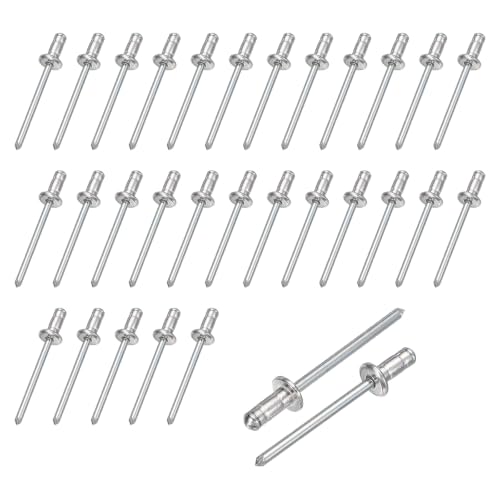 HARFINGTON 100pcs Aluminum Large Head Grip Rivets 5/32" x 1/4" 5/32" x 1/4"