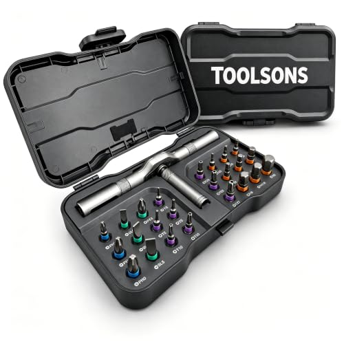 24-in-1 TOOLSONS Multi Tool Set, Ratchet Mini Precision Tool Kit with Multiple Bit Styles
