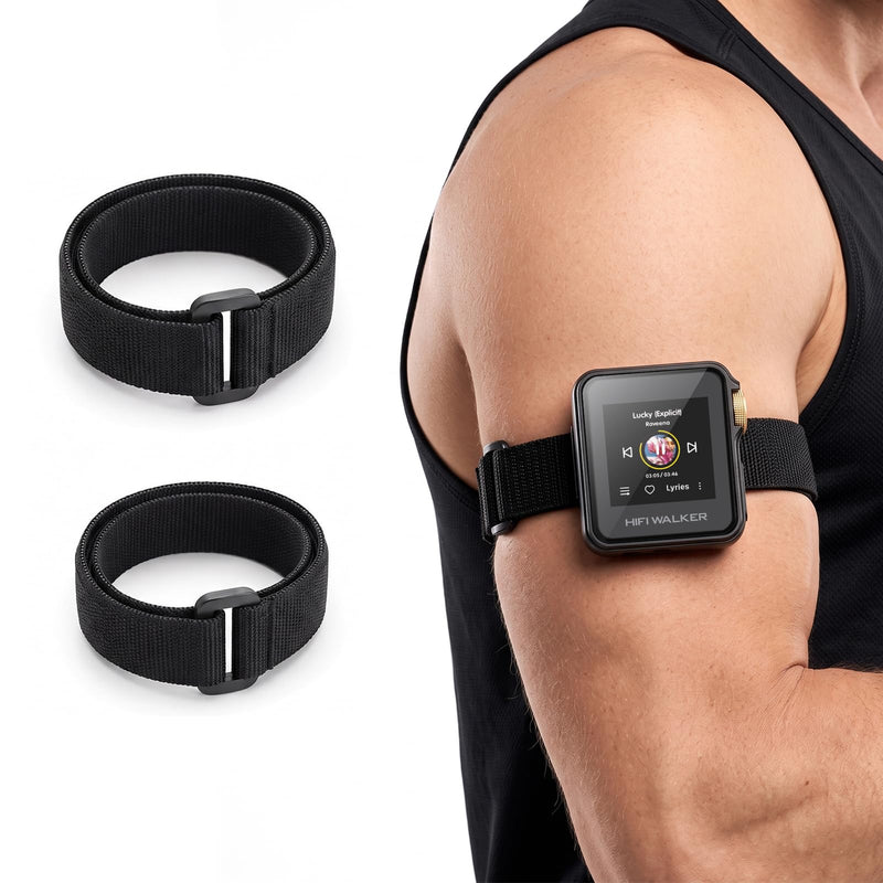 HIFI WALKER H2 Mini MP3 Player Armband, 40cm & 50cm, 2 Pack | Hands-free carrying, secure fit, lightweight wear, easy adjustment, for sports and daily use