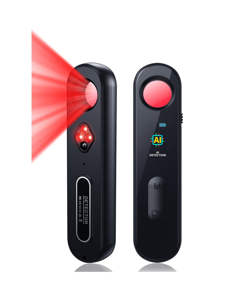 7-in-1 Hidden Camera Detectors, Auto-Detection Anti-Spy Camera Finder | LED Display, AI Chip 25H Battery Wireless GPS Tracker & Bug Detector, Portable RF Signal Scanner for Hotel, Airbnb, Car