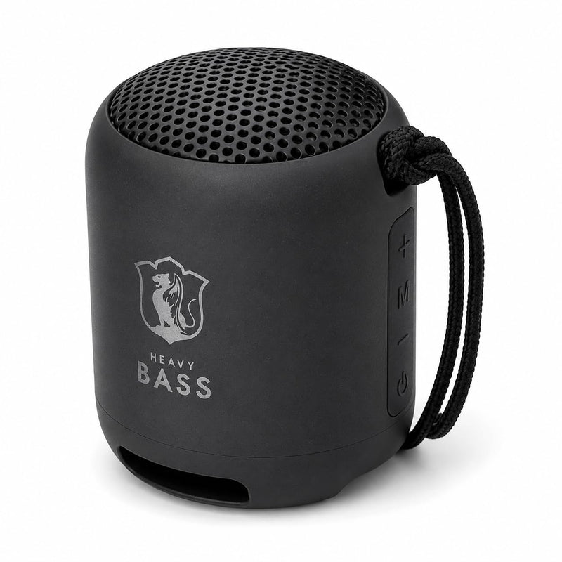 HEAVY BASS Portable Bluetooth Speaker, Wireless Mini Speaker with Bluetooth 5.4, TWS Pairing, FM Radio, TF Card, USB Drive, AUX Input, 5W Sound, Built-in Mic for Calls, Black