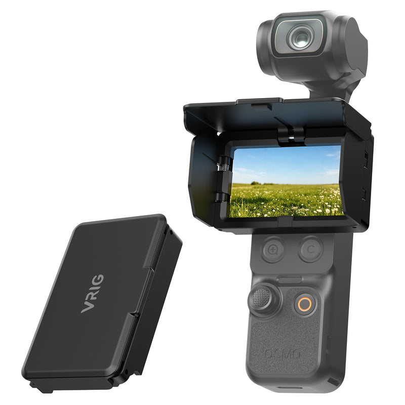 VRIG Foldable Screen Cover Sun Hood for DJI Osmo Pocket 3/4 Accessories | Portable Anti-Glare Protector for Outdoor Shooting, Gimbal Screen Protective Sunshade Cover for Pocket 3 Accessories