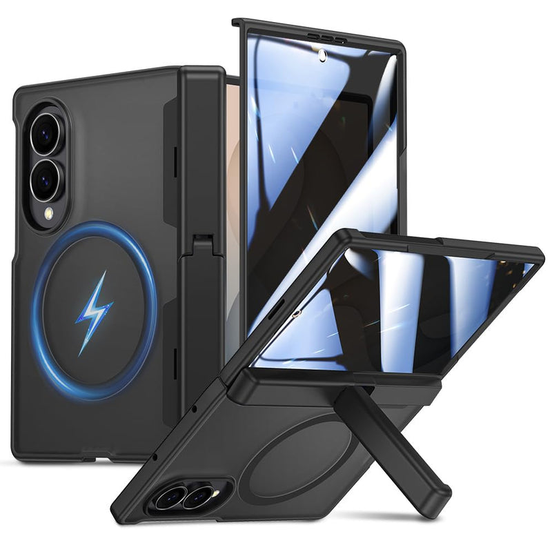 Goton for Samsung Galaxy Z Fold 8 Case with Privacy Screen Protector, Black | Compatible with MagSafe & Hidden Kickstand & Hinge Protection, Shockproof Double-layer Magnetic Protective Phone Cover