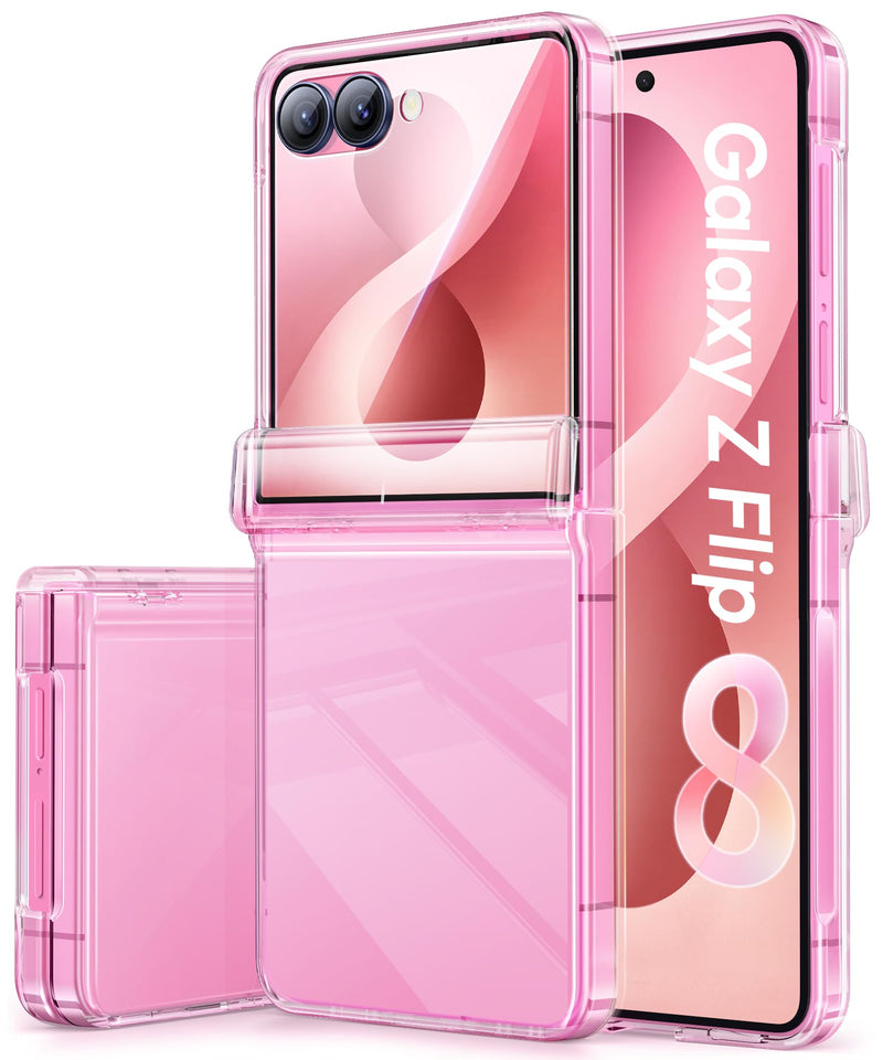 Vihibii for Samsung Galaxy Z Flip 8 Case with Hinge Protection, Clear | Non-Yellowing, Outer Screen Protector, Shockproof, Anti-Slip, Full Body Protective, Durable, Transparent, Slim, Transparent