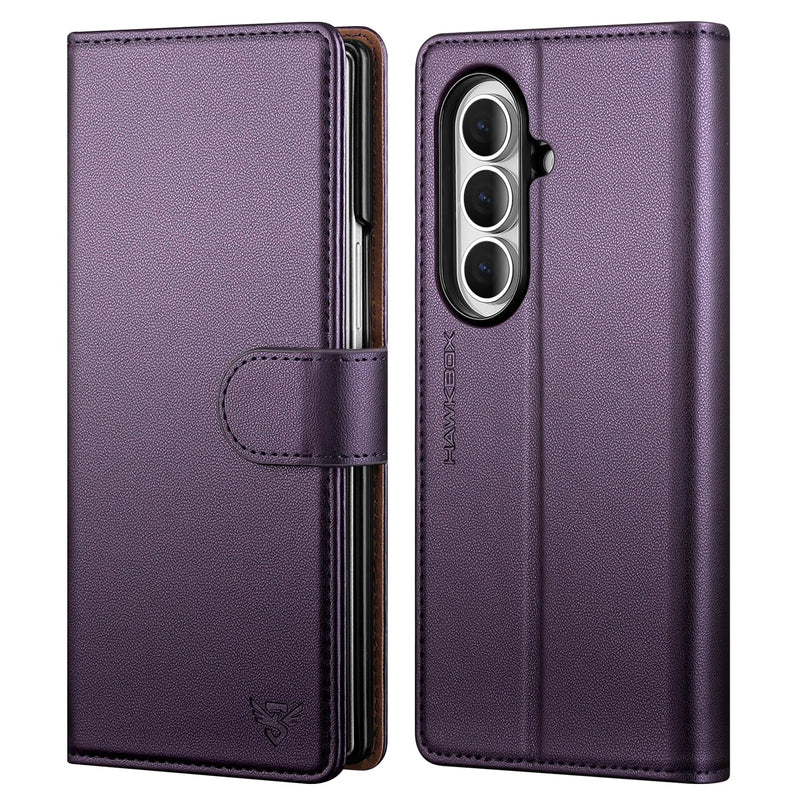 for Samsung Galaxy Z Fold8 Ultra Wallet Case with Credit Card Holder Slots,RFID Blocking PU Leather Flip Kickstand,Women & Men Shockproof Cover Folio Phone Case for Fold 8 Ultra,Dark Purple Dark Purple for Galaxy Z Fold 8 Ultra