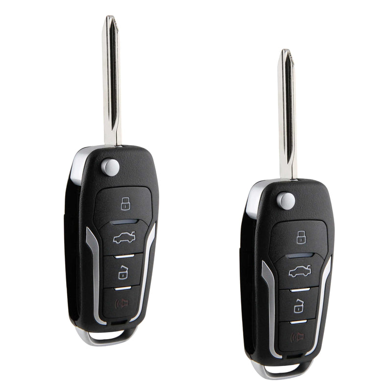 2X Remote Key Fob Flip Style Newer Upgrade Replacement for 2000 2001 2002 2003 2004 2005 2006 2007 2008 2009 2010 2011 2012 2013 2014 2015 2016 2017 Ford F150 Explorer Edge Lincoln (CWTWB1U793) Two