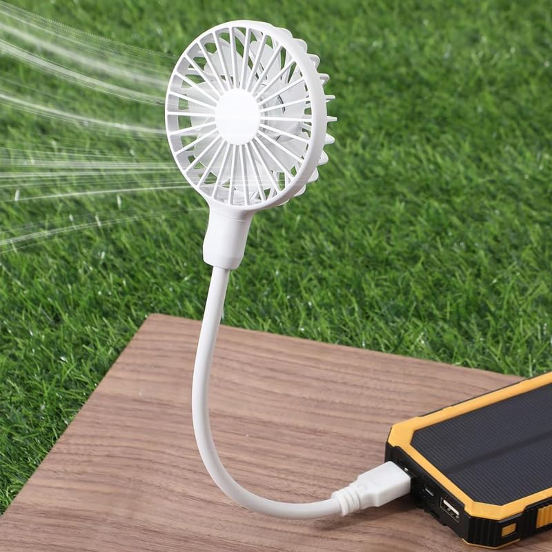 USB Fan Mini Portable Fans 360°Rotation Office Travel Pocket Fan (White) White
