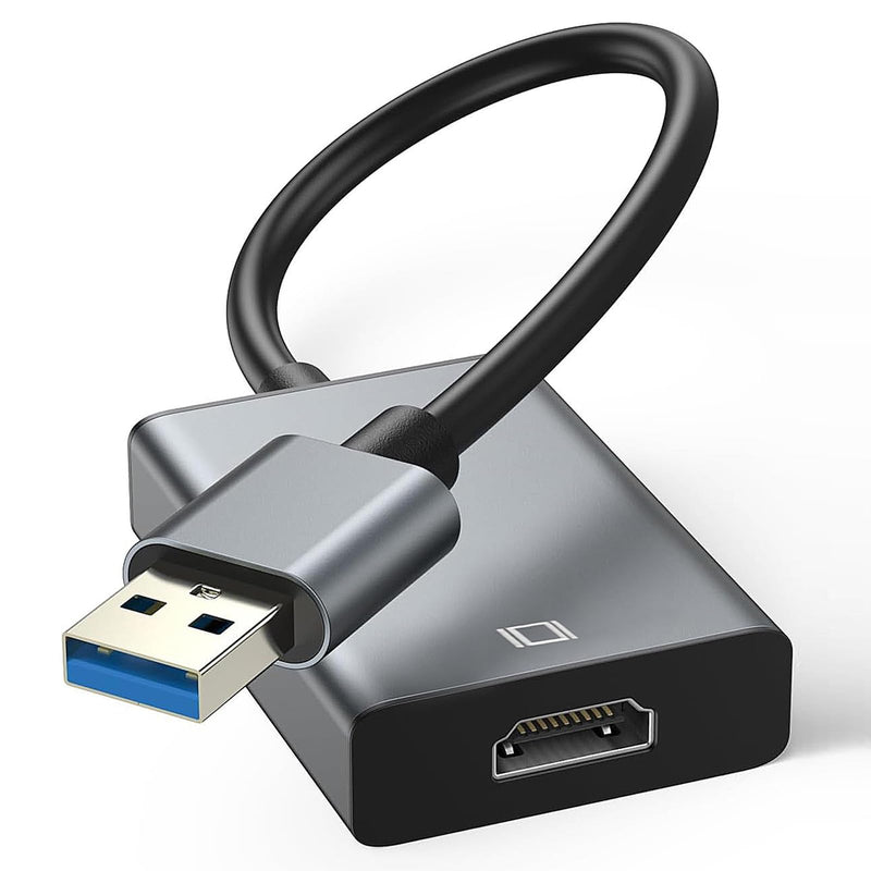 USB to HDMI Adapter | 3.0/2.0 Multi-Monitor Cable,Compatible with Windows 7/8/10/11 and MacOS for Multiple Monitors Gray