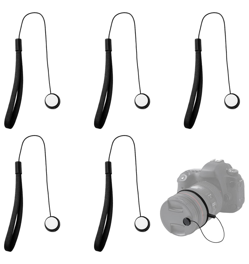5 Pack Lens Cap Keeper, Secure Fit Lens Cap Leash with Elastic String | for Various Cameras