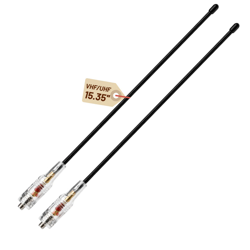 BAOFENG Dual Band Antenna BF-771: 15inch SMA-Female Two Way Radio Antenna | Soft Whip Copper Core Antenna for Baofeng UV-5R Min BF-F8HP PRO DM32 UV32 5RM K5PLUS GMRS Radio Outdoor CampingRadios Tr-Black-2pcs