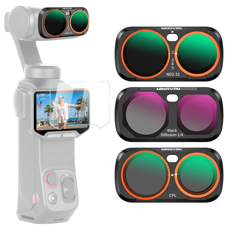 Luna Ultra ND Filter, 3 Pack - CPL, Black Diffusion 1/4, ND2-32 | Magnetic Lens Filters Set for Insta360 Luna Ultra, Multi-Coated Neutral Density, HD Optical Glass for Vlogging & Photography CPL + Black Diffusion 1/4 + ND2-32 + Wide-Angle Lens