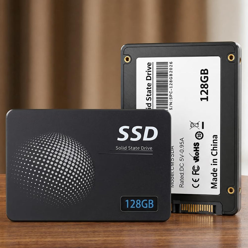 128GB SATA III SSD 2.5" – Internal Solid State Drive for Desktop & Laptop, Boost System Performance with 550MB/s Read, Silent & Shockproof Design(Style-H)
