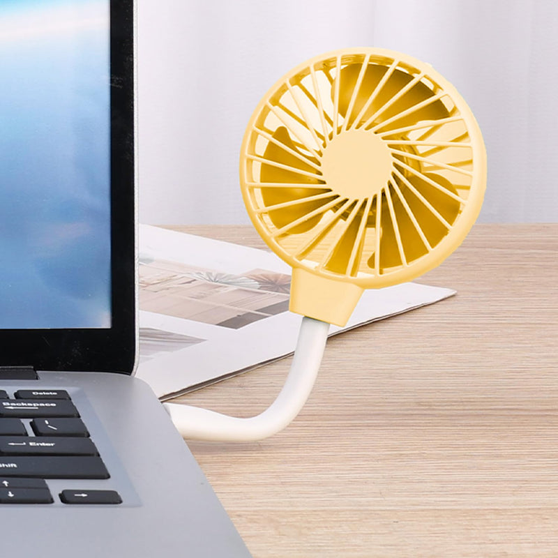 ABS Portable USB Mini Fan 360° Adjustable Personal Cooling Fan(Yellow) Yellow