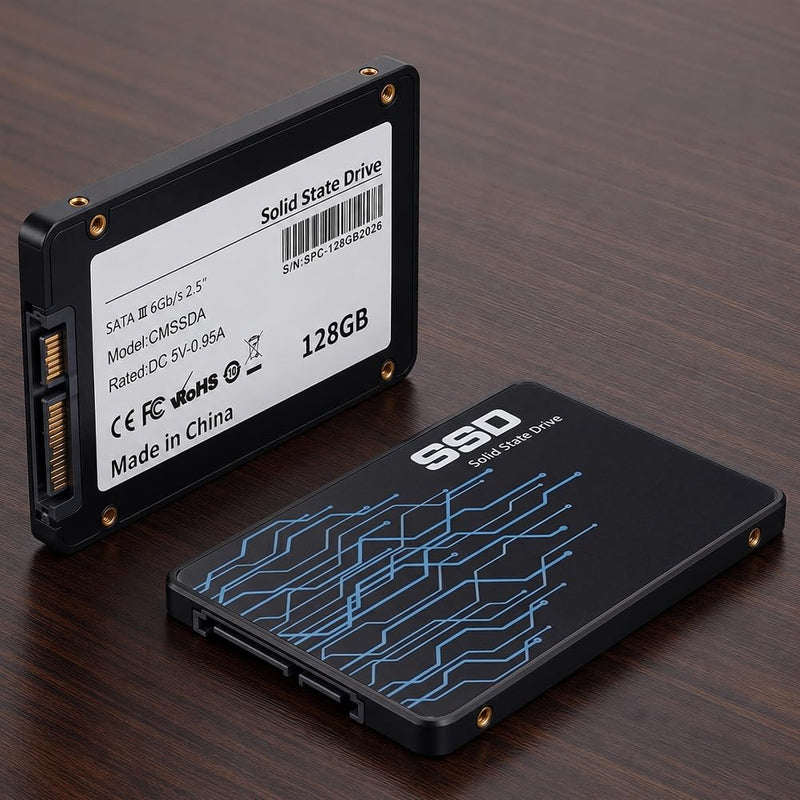 128GB SSD SATA III 2.5 Inch Internal Solid State Drive – Read Speed Up to 550MB/s, Upgrade for Desktop PC, Laptop, Notebook – Faster Boot, App Loading & File Transfer(Style-N)