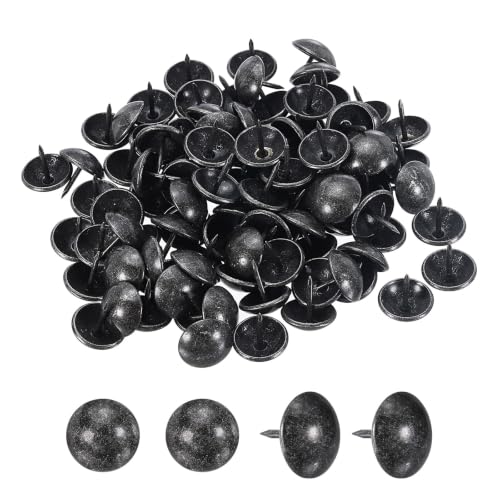 Carbon Steel Upholstery Tacks for Furniture, 5/8" x 5/8" Metal Upholstery Nails 100 Pcs for DIY Handicrafts Sofa Home Decor(Black Pearl) Black Pearl 5/8" x 5/8"