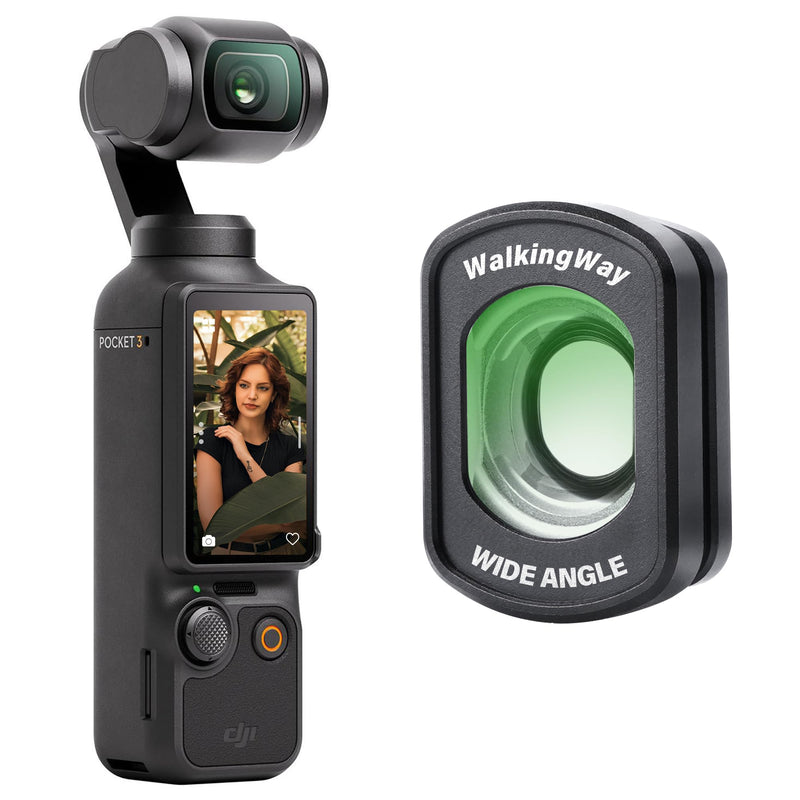 WalkingWay 0.72x 112° Magnetic Wide Angle Lens for DJI Osmo Pocket 3/4/Xtra Muse/2, Multi-Coated/HD Optical Glass/Aluminum Frame, for Architectural Landscape/Cinematic Video