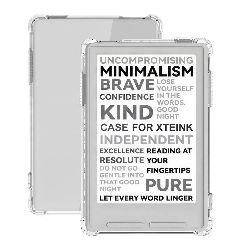 Clear TPU Case Cover Compatible with XTEINK X3 3.7" E-Reader Airbag Bumper | Shock-absorbing airbag corners, crystal clear soft TPU, ultra-thin lightweight, precise port cutouts, non-slip grip