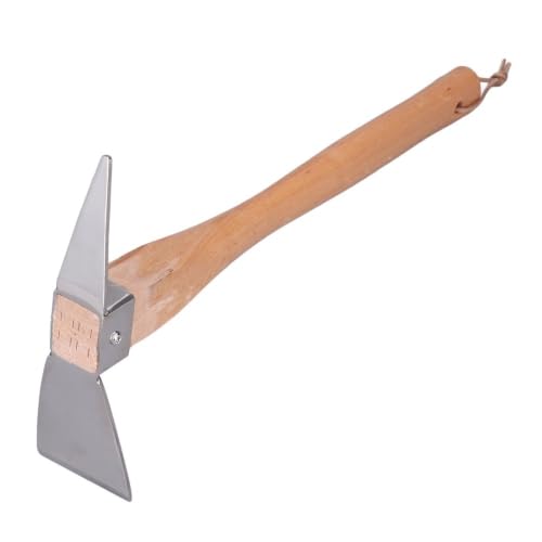 Steel Double Head Garden Pick Axe, Beech Wood Handle Digging Mattock Hoe for Digging, Tilling, Loosening Soil, Potted Plants, Gardening & Camping