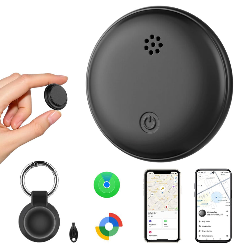 GPS Tracker for Vehicles iOS & Android, Undetectable Mini Hidden Magnetic Locator, No Monthly Fee/No SIM Card, Silicone Case & Keychain Clip Included, Ultra-Slim, IP68 Waterproof, 1 Year Working Time Magnetic 1 Pack (iOS & Android)