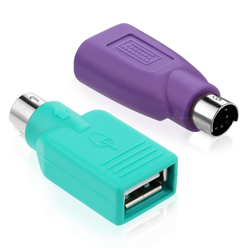2 Pcs PS2 to USB Adapter Female to Male Keyboard Adapter | PS/2 Keyboard to USB Adapter Converter for Mouse and Keyboard PS-2 Jack Replacement for Desktop PC Laptop Notebook