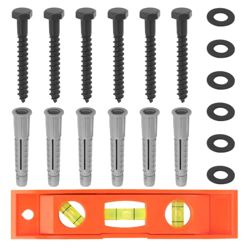 JCZ Lag Bolts for TV Wall Mount, Wall-Side Hardware Kit with Bubble Level