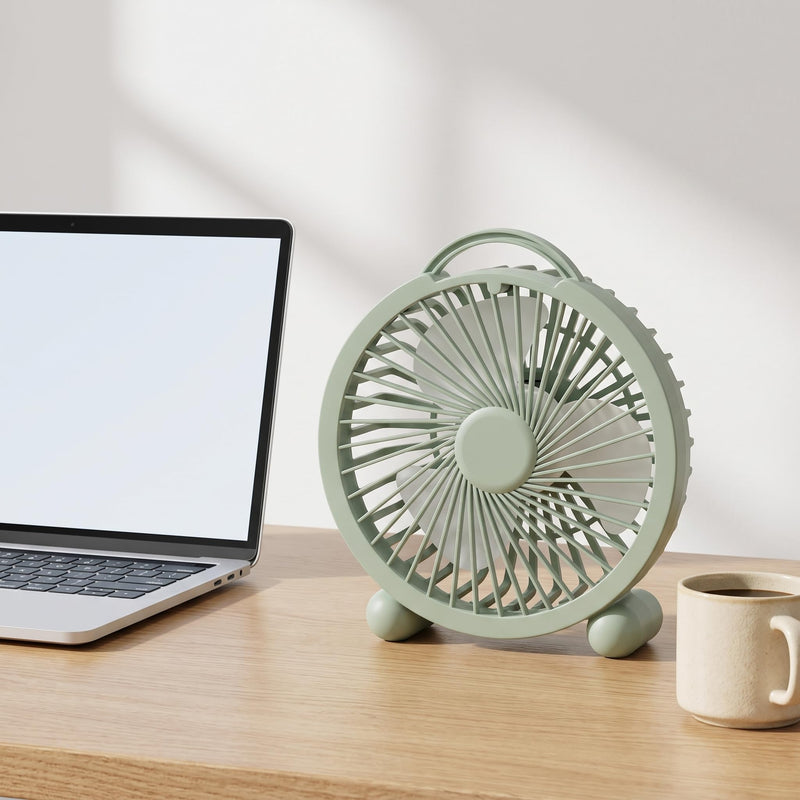 4 Inches USB Misting Mini Desk Fan Portable Spray Cooling Fan for Office Dorm Bedroom Summer Gift-Green Green