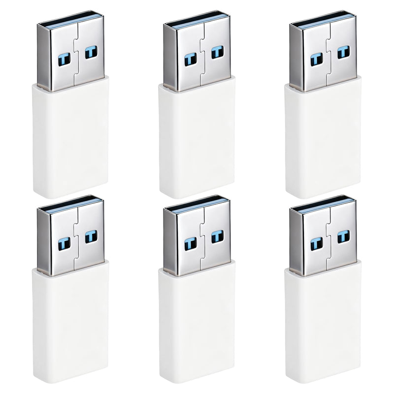 Xthrotsenk 6 PCS USB B to C Adapter USB C to B Adapter White | Female To Male Converter for Most Phone Types Car Charger Connections Wall Plugs