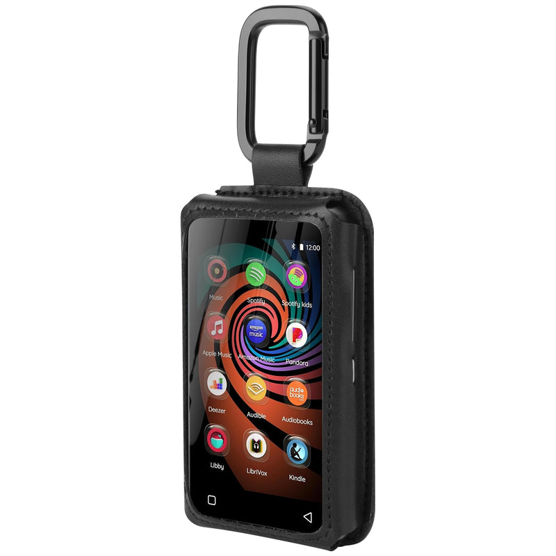 MP3 Player Case Compatible with INNIOASIS G1 and INNIOASIS G3 Player, PU Travel Pouch MP3 Storage Bag with Metal Carabiner and Clear Window, Case Only