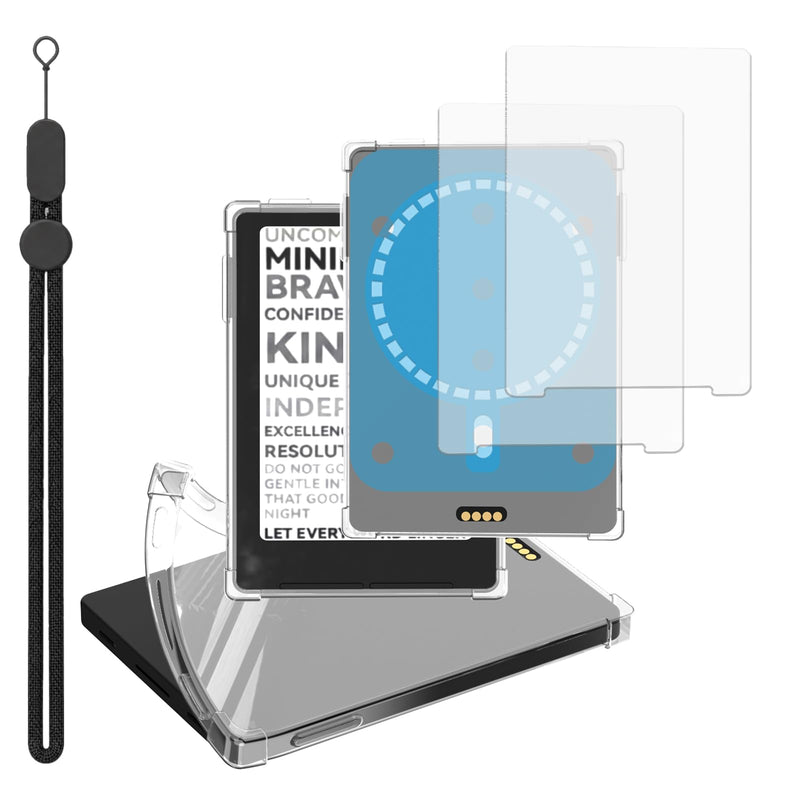 Clear Magnetic Protective Case for XTEINK X3 E-Book Reader, Strong Magnetic Hold & Ultra-Thin Lightweight Durable Cover, Includes 2 Pack Anti-Scratch Ultra Clear Screen Protector Film