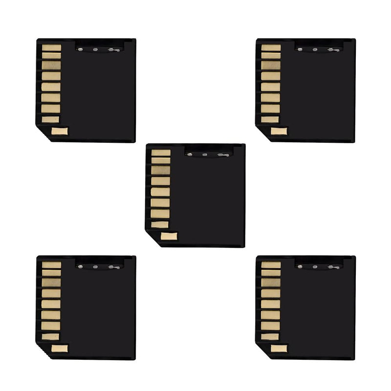 xiwai 5pcs/lot Micro SD TF to SD Card Socket Adapter for Mac Laptop | Memory Card Black Card Kit Low Profile Short Body for Extra Storage Black-5pc