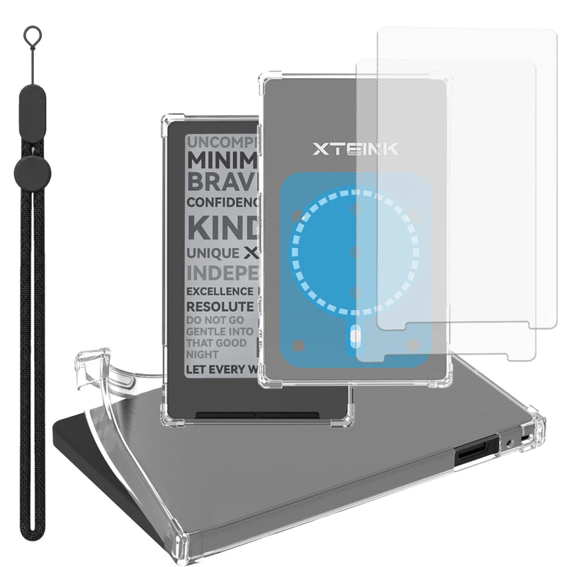 Clear Magnetic Protective Case for XTEINK X4 E-Book Reader | Ultra-Thin Lightweight Durable Cover, 2 Pack Anti-Scratch Ultra Clear Screen Protector Film