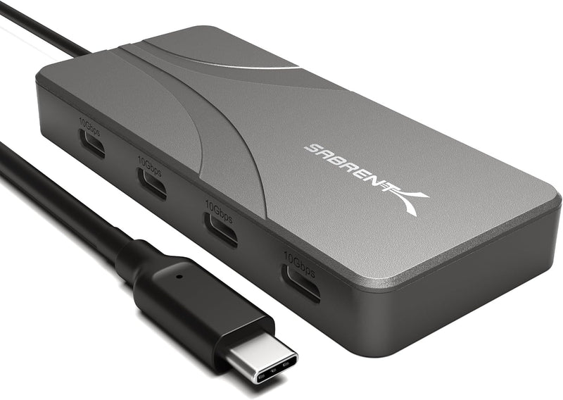 SABRENT OMNIPORT 6B USB-C Hub, 6-Port, 100W PD (HB-UC7C) | 4x 10Gbps USB-C + 2 USB-A; 100W PD; USB-C to USB-C data hub; MacBook, laptops, tablets