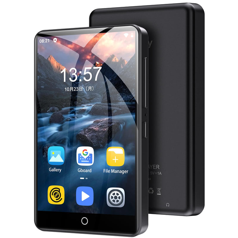 Oilsky 80GB MP3 Player with Bluetooth and WiFi, Mp3 & Mp4 Music Player with Spotify, Amazon Music, Audible, 4.0" IPS Touch Screen Android Player with Speaker, FM Radio, Up to 512GB Black