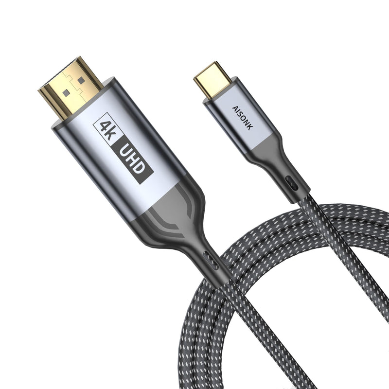 USB C to HDTV Cable 6FT, 4K 60Hz Cord for iPhone 17/16/15 and MacBook Pro | Compatible with Thunderbolt 5/4/3, MacBook Pro/Air, iPad Pro, Galaxy, TV, monitor and projector; USB-C video output required. black