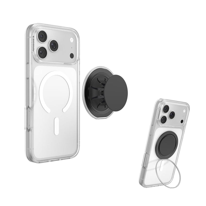 PopSockets Low-Pro Grip for MagSafe, Thin Profile- Black | Ultra-Slim Pocketable Phone Grip, Magnetic Mount, Flat, Thin, Slim Flat, Low, Profile, Black MagSafe Low-Pro