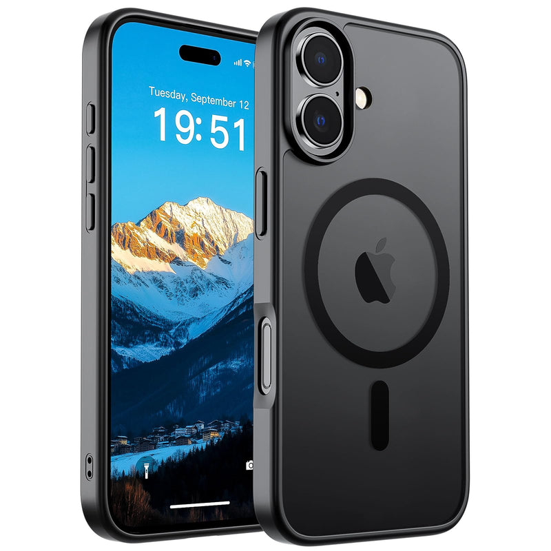 Compatible with iPhone 17 Phone case Magnetic (Compatible with MagSafe) (Military Grade Anti Drop Protection) semi Transparent Matte Shockproof and Anti Fingerprint Phone case 2026