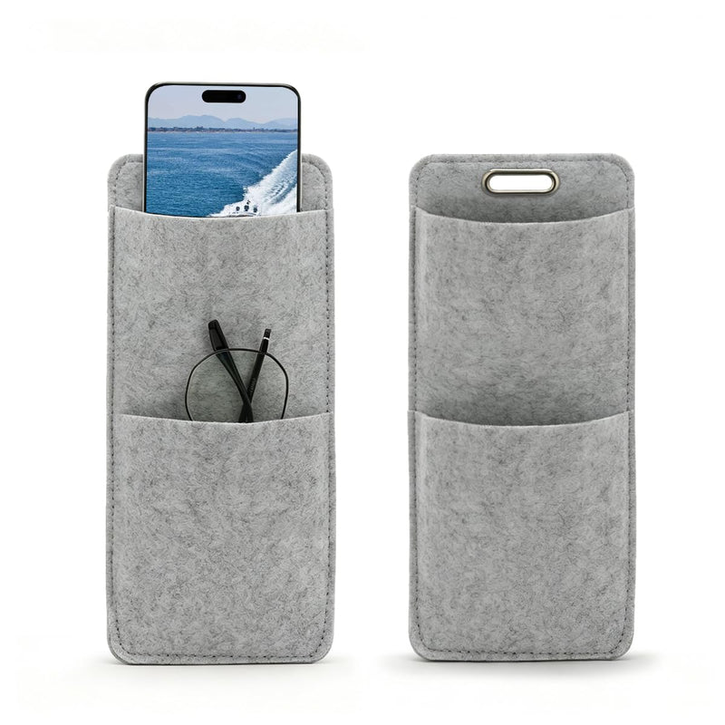 Phone Holder Wall Mount, 2 Pcs Phone Organizer for Home, RV, Camper | Two Pockets Wall Holder for Phone, Sunglasses Storage, Felt Material